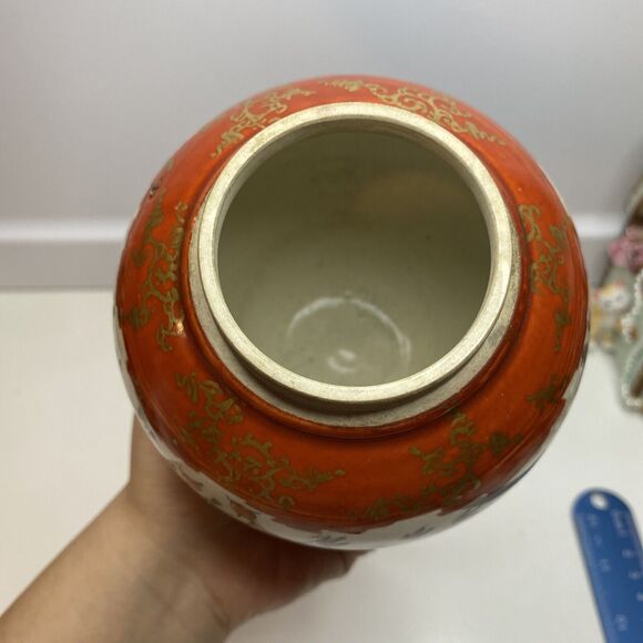 Antique Signed Hand-Painted Watano Kutani Ginger Jar Circa 1870(no Lid) swallow - Picture 10 of 14